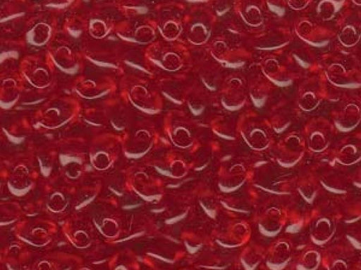 Lange Magatama Perlen 4x7 mm Hellrot Japanische Glasperlen Miyuki Red