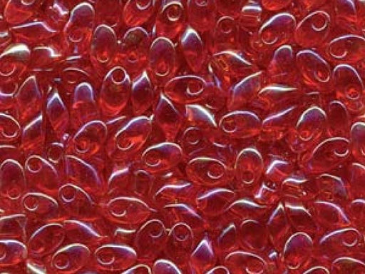 Lange Magatama Perlen 4x7 mm Transparent Rot Ab Japanische Glasperlen Miyuki Red Multicolored