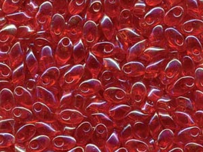 Lange Magatama Perlen 4x7 mm Transparent Rot Ab Japanische Glasperlen Miyuki Red Multicolored