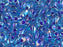 Lange Magatama Perlen 4x7 mm Violett beschichtet Blau AB Japanische Glasperlen Miyuki Purple Blue Multicolored