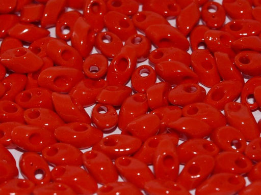 Lange Magatama Perlen 4x7 mm Opak Rot Japanische Glasperlen Miyuki Red