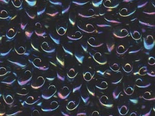 Lange Magatama Perlen 4x7 mm Metallic Variegated Blue Iris Japanische Glasperlen Miyuki Blue Purple