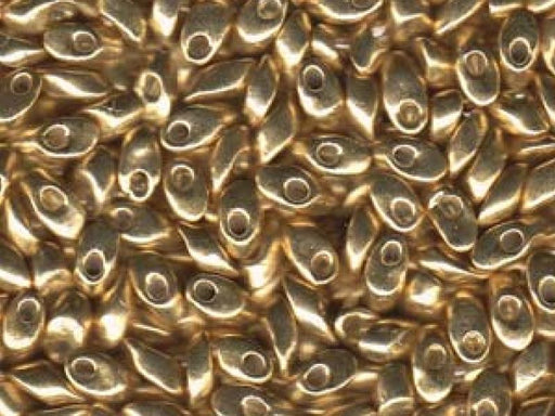Lange Magatama Perlen 4x7 mm Galvanisiert Gold Japanische Glasperlen Miyuki Gold