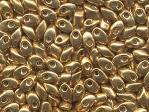 Lange Magatama Perlen 4x7 mm Duracoat galvanisiert Gold Japanische Glasperlen Miyuki Gold