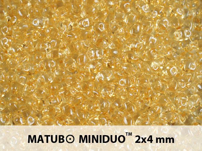 10 g MiniDuo Gepresste Rocailles 2x4mm Zwei-Loch, Böhmisches Glas, Kristall Orange Luster
