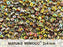 10 g MiniDuo Gepresste Rocailles 2x4mm Zwei-Loch, Böhmisches Glas, Magie Gelb-Braun