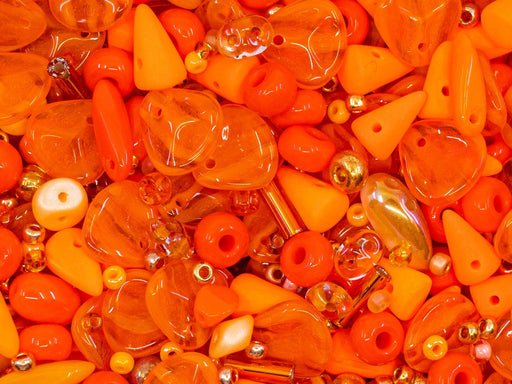 Glasperlen-Mix Sommerzitrus Tschechisches Glas  Farbe_Orange Farbe_ Multicolored