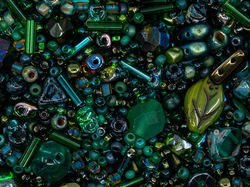 Glasperlen-Mix Malachit Tschechisches Glas  Farbe_Green Farbe_ Multicolored