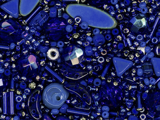 Glasperlen-Mix Mitternachtsblau Tschechisches Glas  Farbe_Blue Farbe_ Multicolored