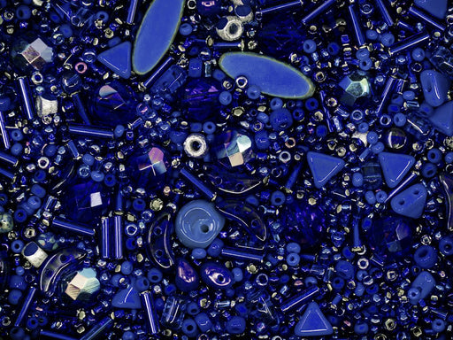 35 g Glasperlen-Mix, Mitternachtsblau, Tschechisches Glas (Glass Bead Mix)