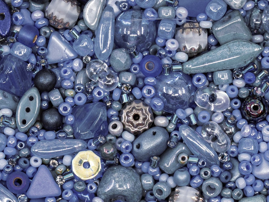 Glasperlen-Mix Delikater Kornblumenblau Tschechisches Glas  Farbe_Blue Farbe_ Multicolored