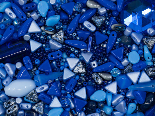 35 g Glasperlen-Mix, Königsblau, Tschechisches Glas (Glass Bead Mix)