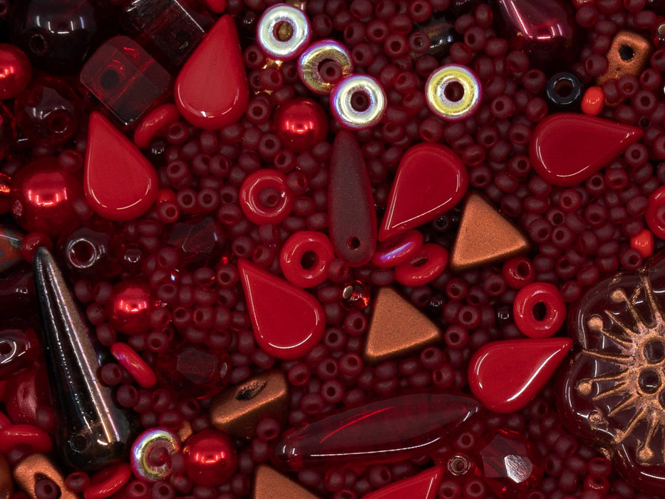 Glasperlen-Mix Mohnfeld Tschechisches Glas  Farbe_Red Farbe_ Multicolored