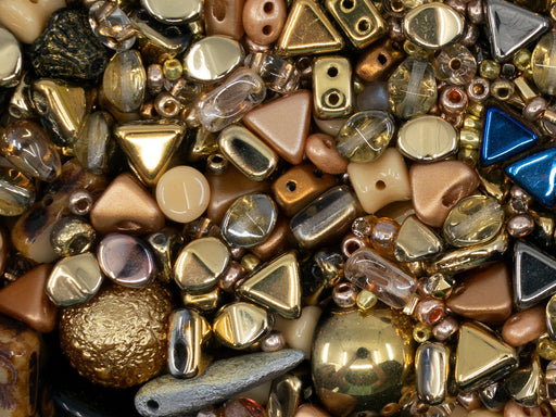 Glasperlen-Mix Goldener Sand Tschechisches Glas  Farbe_Gold Farbe_ Multicolored