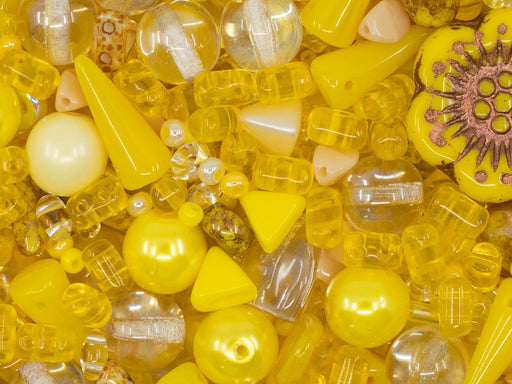 Glasperlen-Mix Blumenhonig Tschechisches Glas  Farbe_Yellow Farbe_ Multicolored