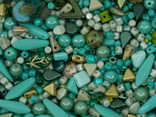 35 g Glasperlen-Mix, Unterwasserwelt, Tschechisches Glas (Glass Bead Mix)
