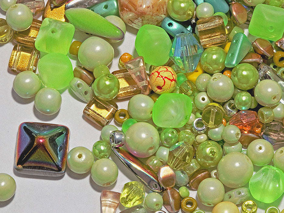 65 g Glasperlen-Mix, Lutscher, Tschechisches Glas (Unique Mix of Czech Glass Beads)
