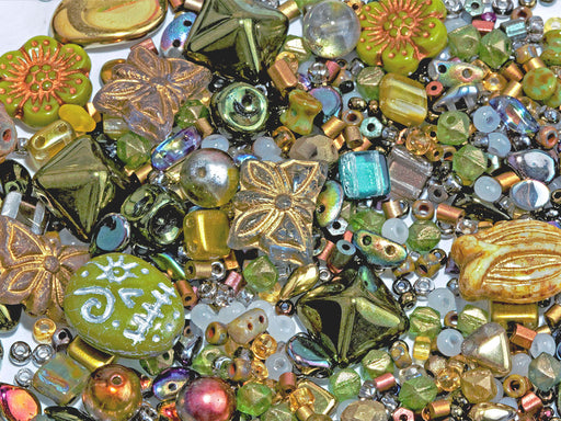 65 g Glasperlen-Mix, Funkelnde Feria, Tschechisches Glas (Unique Mix of Czech Glass Beads)