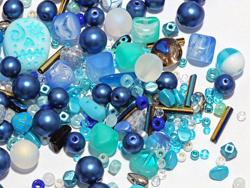65 g Glasperlen-Mix, Lappland, Tschechisches Glas (Unique Mix of Czech Glass Beads)