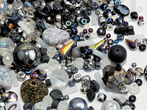 65 g Glasperlen-Mix, Unterirdischer Schatz, Tschechisches Glas (Unique Mix of Czech Glass Beads)