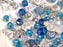 65 g Einzigartige Mischung aus tschechischen Glas-Weihnachtsperlen für die Schmuckherstellung, Weiß-Blau, Tschechisches Glas (Unique Mix of Czech Glass Christmas Beads for Jewelry Making)