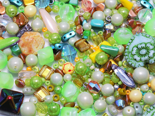 65 g Glasperlen-Mix, Lutscher, Tschechisches Glas (Unique Mix of Czech Glass Beads)