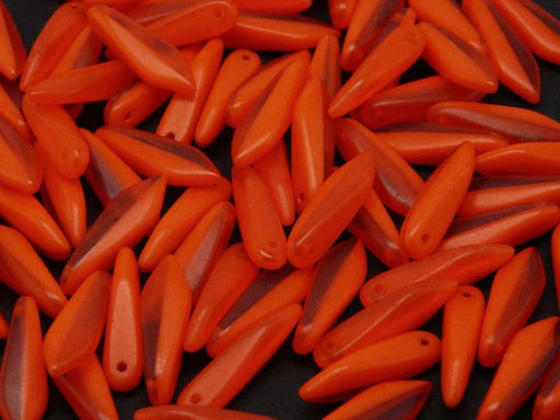 Dagger Beads 5x16 mm Orange Combi Czech Glass Orange