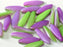 Dolchperlen 5 x 16 mm Kreideweiß Funky Orchidee Tschechisches Glas Farbe_Green Farbe_ Purple Farbe_ Multicolored