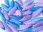 Dolchperlen 5 x 16 mm Kreideweiß Funky Blau Tschechisches Glas Farbe_Blue Farbe_ Pink Farbe_ Multicolored