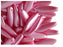 25 St. Dagger Gepresste Perlen 5x16mm, Böhmisches Glas, Pastell Rosa