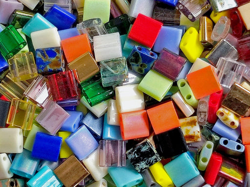 Tila™ Glasperlen 5x5 mm 2-Loch Mix Japanische Glasperlen Miyuki Farbe_Multicolored