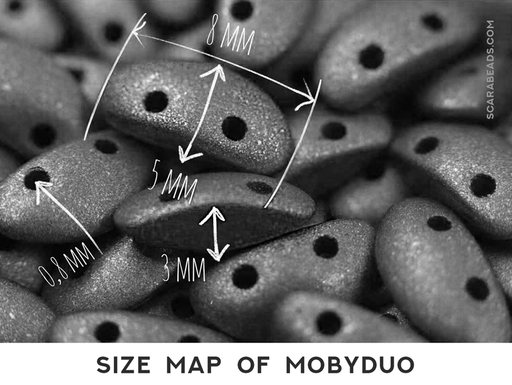 300 St. MobyDuo® , 3x8mm, 2-Loch, Tschechisches Glas, Alabaster, Pastelpetrol