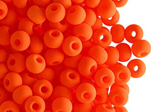 40 St. Pony NEON Perlen 5,5mm, Böhmisches Glas, Orange