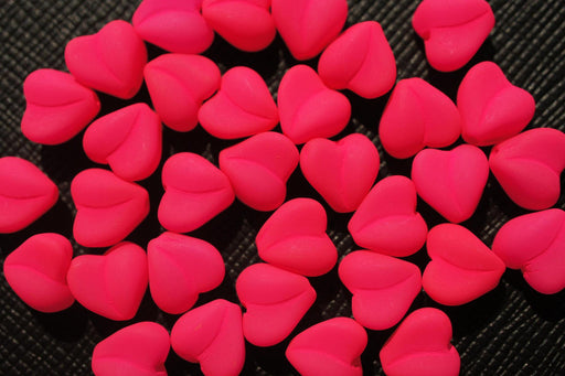25 St. Herz NEON ESTRELA Perlen 8mm, Böhmisches Glas, Rosa