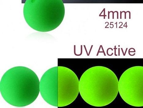 50 St. Rund NEON ESTRELA Perlen 4mm, Böhmisches Glas, Grün