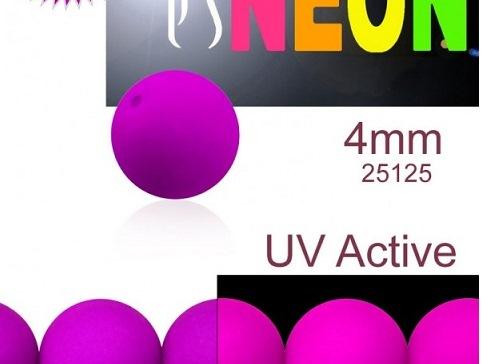 50 St. Rund NEON ESTRELA Perlen 4mm, Böhmisches Glas, Lila
