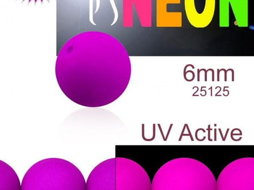 50 St. Rund NEON ESTRELA Perlen 6mm, Böhmisches Glas, Lila