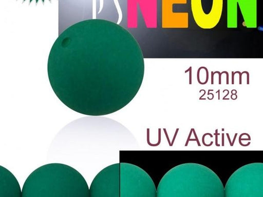 24 St. Rund NEON ESTRELA Perlen 10mm, Böhmisches Glas, Smaragd Grün