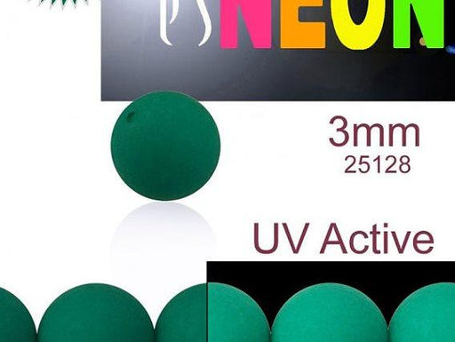 160 St. Rund NEON ESTRELA Perlen 3mm, Böhmisches Glas, Smaragd Grün