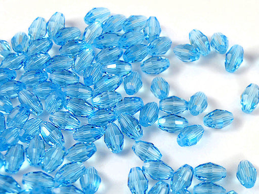 2 St. Swarovski Elements 5200 Länglich Facettiert Perlen 9x6mm, Aquamarin