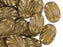 Oval mit Linien 17x12 mm Kristall mit goldenen Adern Tschechisches Glas Farbe_Clear Farbe_ Gold