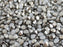 50 St. Pinch Gepresste Perlen 5x3,5mm, Böhmisches Glas, Weiß Alabaster Chrom