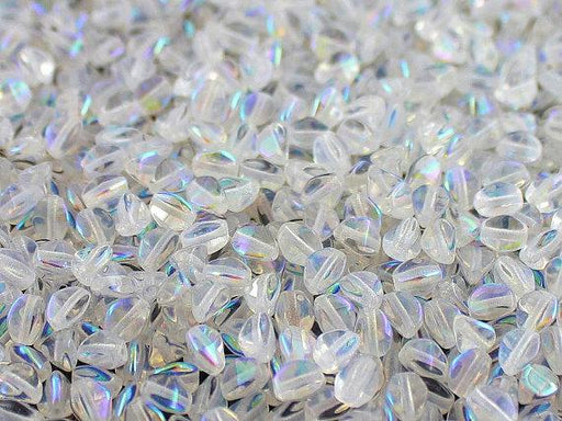 50 St. Pinch Gepresste Perlen 5x3,5mm, Böhmisches Glas, Kristall AB