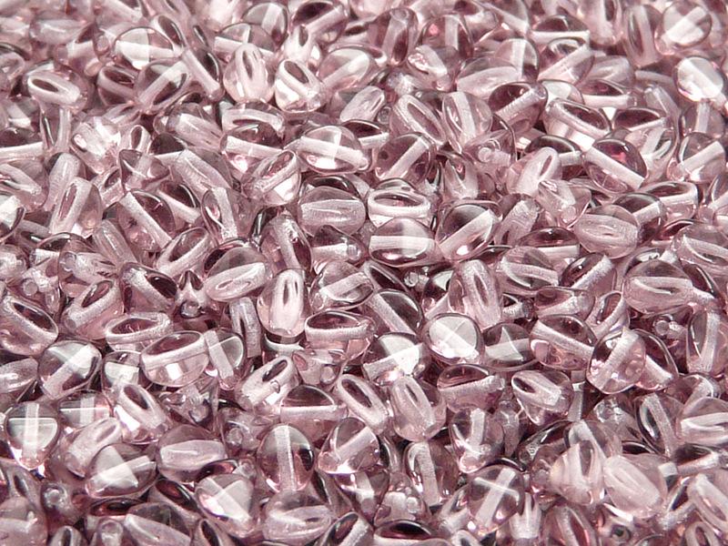 50 St. Pinch Gepresste Perlen 5x3,5mm, Amethyst, Tschechisches Glas