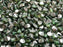 50 St. Pinch Gepresste Perlen 5x3,5mm, Böhmisches Glas, Peridot Grün Halb Chrom