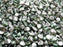 50 St. Pinch Gepresste Perlen 5x3,5mm, Böhmisches Glas, Peridot Grün Halb Chrom