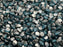 50 St. Pinch Gepresste Perlen 5x3,5mm, Böhmisches Glas, Aquamarin Blau Halb Chrom Matte