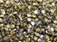 50 St. Pinch Gepresste Perlen 5x3,5mm, Kristall Gold schimmernd, Tschechisches Glas