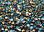 50 St. Pinch Gepresste Perlen 5x3,5mm, Böhmisches Glas, Aqua Vitrail