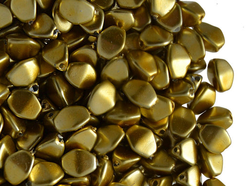 50 St. Pinch Beads gepresst 5x3,5mm, Gold Metallic, Tschechisches Glas
